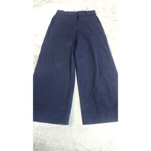 J. Crew Sydney Wide Leg Pants in Bi-Stretch Cotton Blend Black Womens Size 4